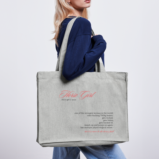 Horse Girl recyclter Shopper - Grau meliert