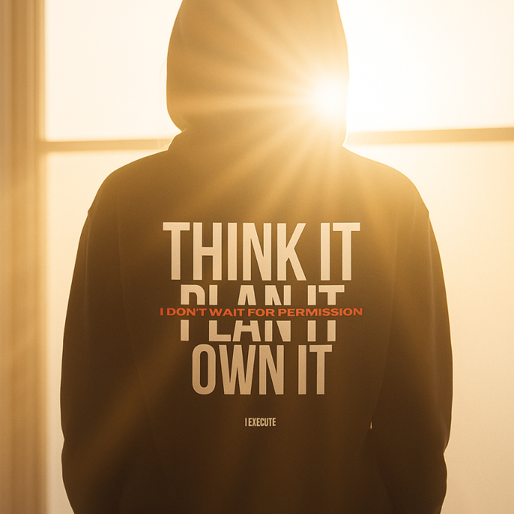 I don't wait for permission Boxy Hoodie