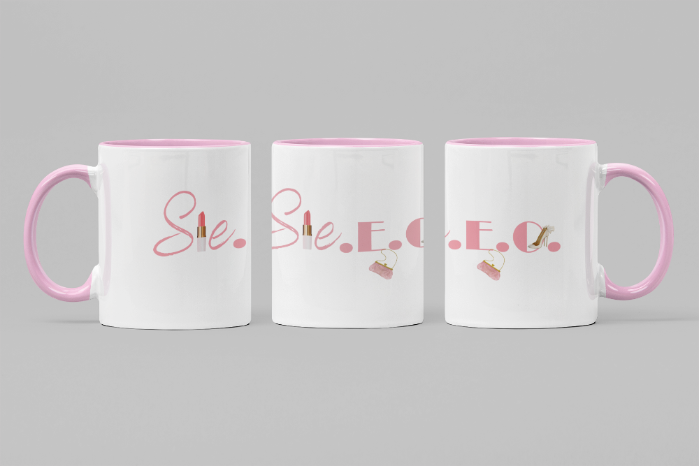 Sie.E.O. Tasse weiß ros