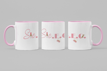 Sie.E.O. Tasse weiß ros