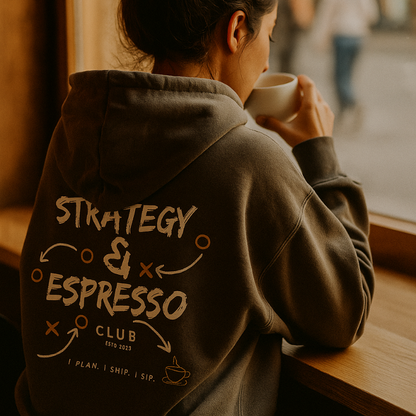 Strategy & Espresso Club Boxy Hoodie