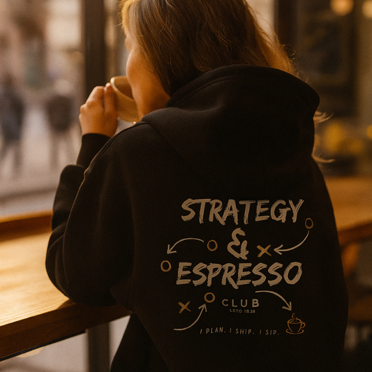 Strategy & Espresso Club Boxy Hoodie