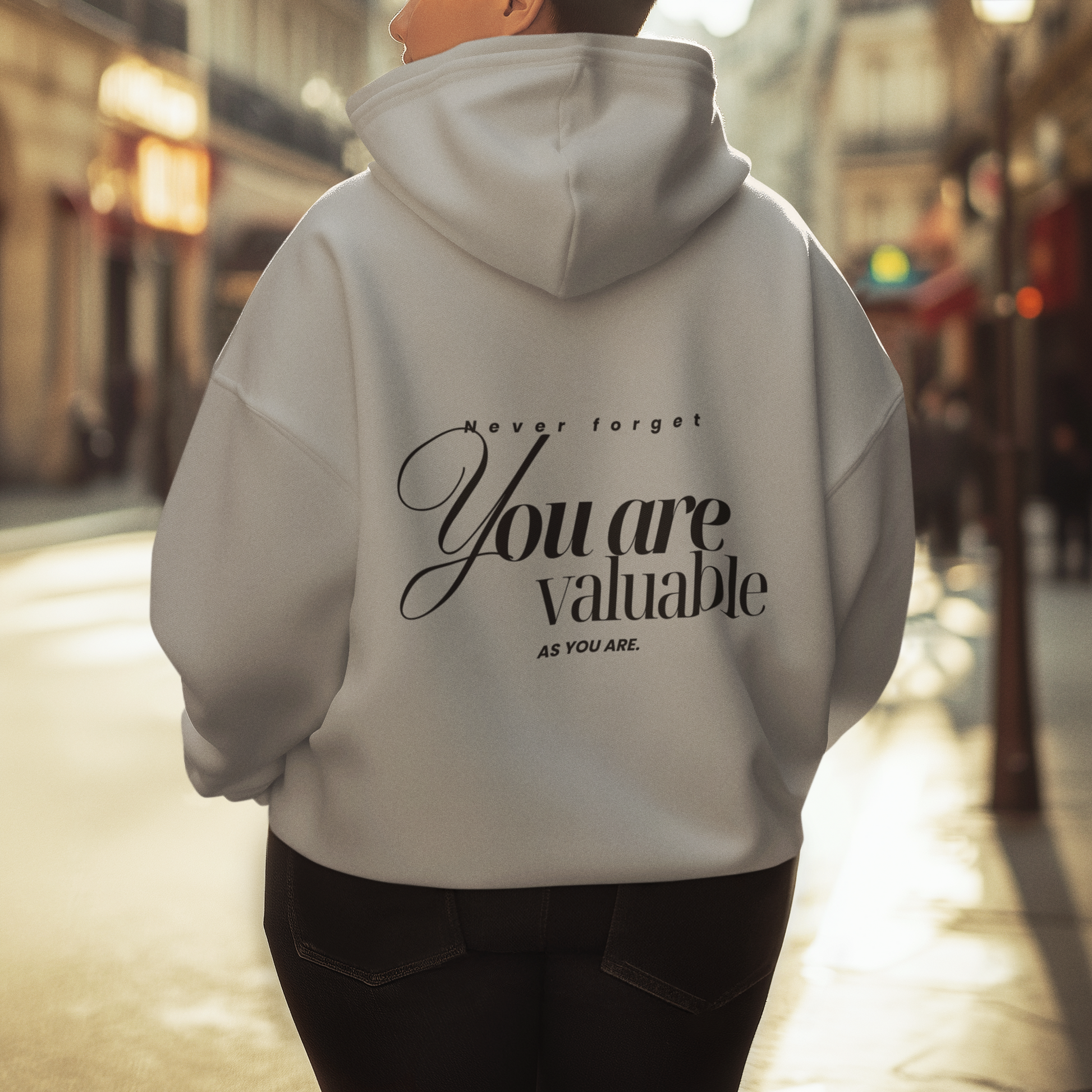 You are valuable Hoodie grau melliert