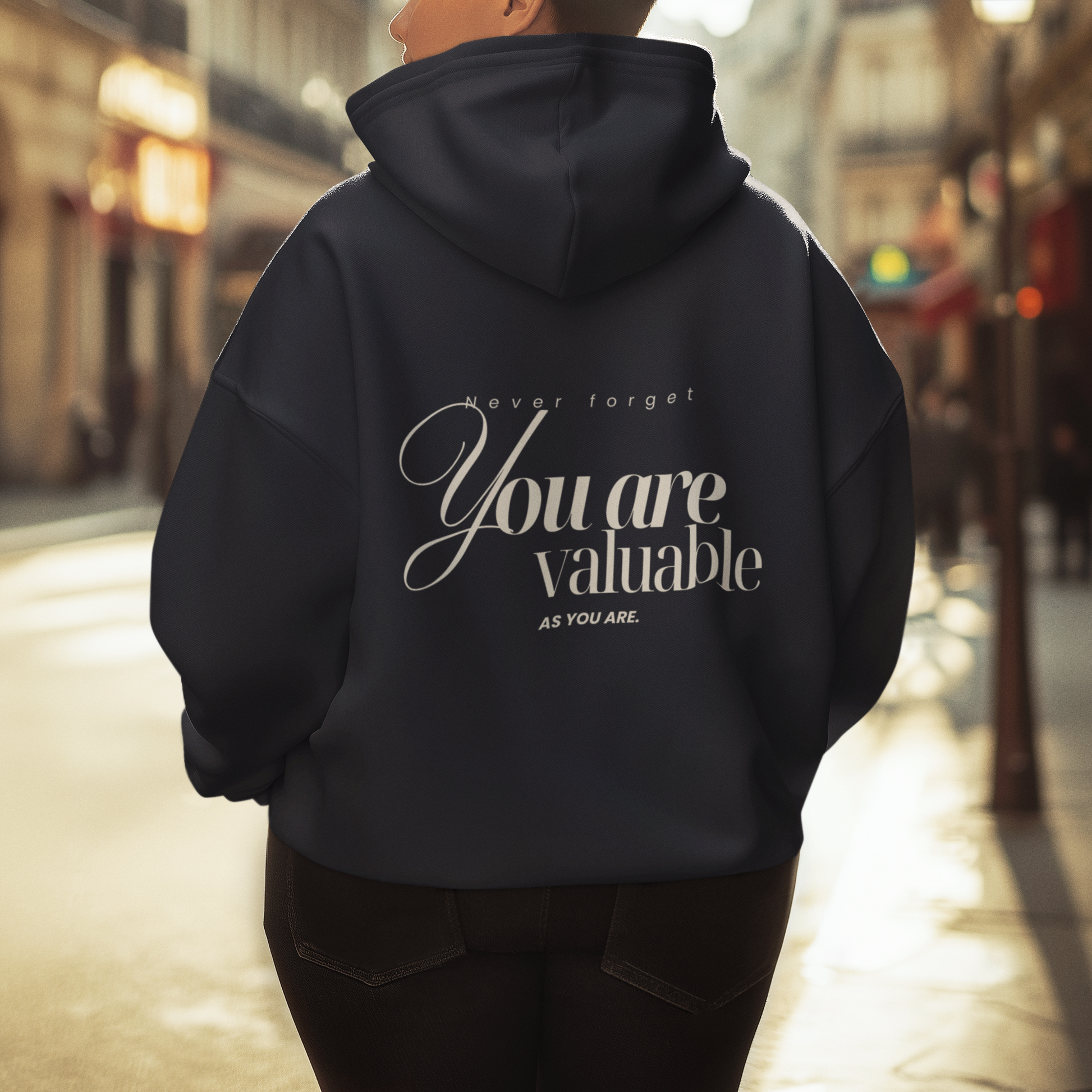 You are valuable Hoodie navy